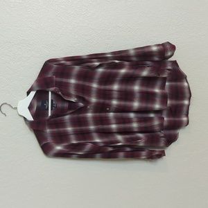 Super soft smocked high low AE flannel, XS